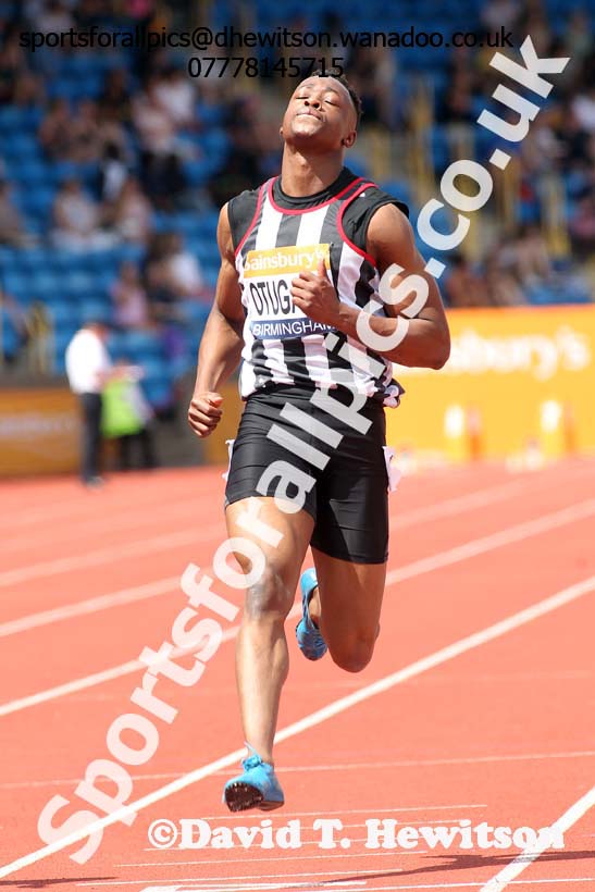 Mens 100 metres, Sainsbury's British Champs, Alexander Stadium, Birmingham. Photo: David T. Hewitson/Sprts for All Pics